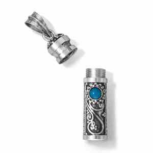 Silver jewelry components with turquoise stone