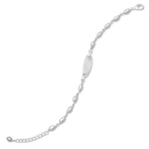 5 + 1 Cultured Freshwater Pearl ID Bracelet