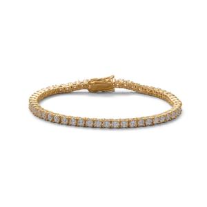 7 14 Karat Gold Plated 3mm CZ Tennis Bracelet