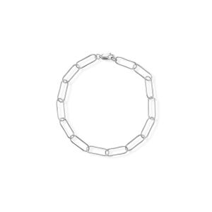 8 Rhodium Plated Paperclip Bracelet