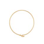 14 Karat Gold Plated Wire Hook Bangle with Bead Ends