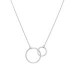 16 + 2 Rhodium Plated Circle Link Necklace