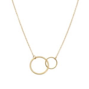 16 + 2 14 Karat Gold Plated Circle Link Necklace