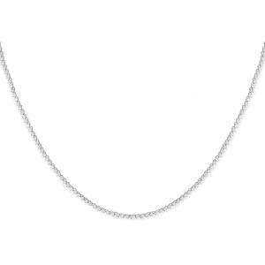 Rhodium Plated 2mm Round CZ Tennis Necklace