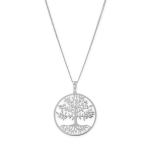 16+2 Rhodium Plated Tree of Life Necklace