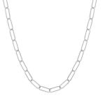 18 Rhodium Plated Paperclip Necklace