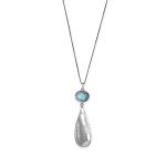 18 Larimar with Pear Drop Necklace