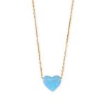 16 + 2 14 Karat Gold Plated Synthetic Opal Heart Necklace