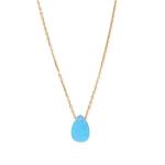 16 + 2 14 Karat Gold Plated Synthetic Opal Pear Necklace