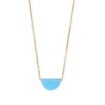 16 + 2 14 Karat Gold Plated Synthetic Opal Semicircle Necklace