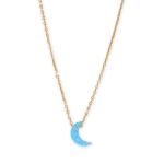 16 + 2 14 Karat Gold Plated Synthetic Opal Moon Necklace