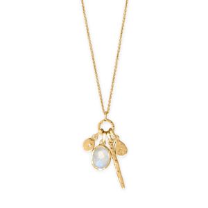 26 + 2 14 Karat Gold Plated Charm Drop Necklace