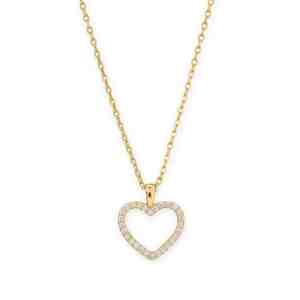 16 + 2 14 Karat Gold Plated CZ Heart Necklace