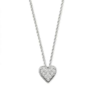 16 + 2 Pave CZ Heart MOM Necklace