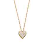16 + 2 14 Karat Gold Plated Pave CZ Heart MOM Necklace