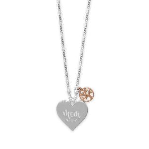 16 + 2 Mom Heart and Family Tree Charm Necklace