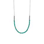 18 Oxidized Bead and Turquoise Necklace