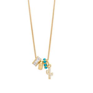 Cowgirl Chic! 18 14 Karat Gold Plated Charm Necklace