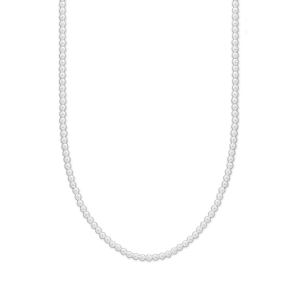 16 + 2 3mm Silver Bead Necklace