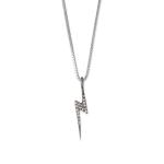 16 Black Rhodium Plated Diamond Studded Lightning Bolt Necklace