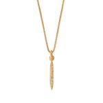 16 Small 14 Karat Gold Plated Diamond Studded Spike Necklace