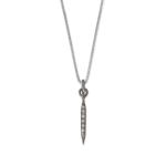 16 Small Black Rhodium Plated Diamond Studded Spike Necklace