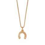 18 14 Karat Gold Plated Diamond Studded Horseshoe Necklace