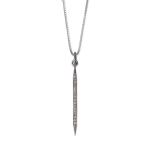 18 Large Black Rhodium Plated Diamond Studded Spike Necklace