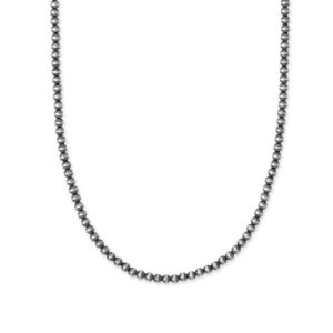 16 + 2 3mm Oxidized Bead Necklace