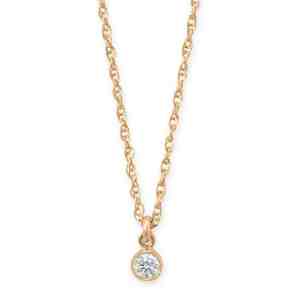 14/20 Gold Filled 3mm Lab Grown Diamond Drop Necklace