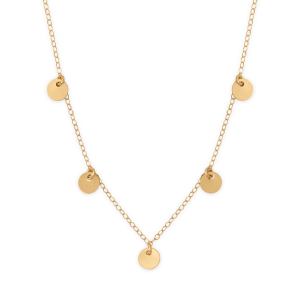 16 + 2 14/20 Gold Filled Multi Disc Charm Necklace