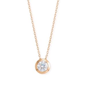 16 + 2 14 Karat Gold Plated Floating 6mm Lab Grown Diamond Slide Necklace