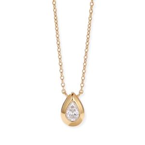 16 + 2 14 Karat Gold Plated Pear Lab Grown Diamond Necklace