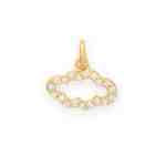 Dainty 14 Karat Gold Plated CZ Cloud Outline Charm