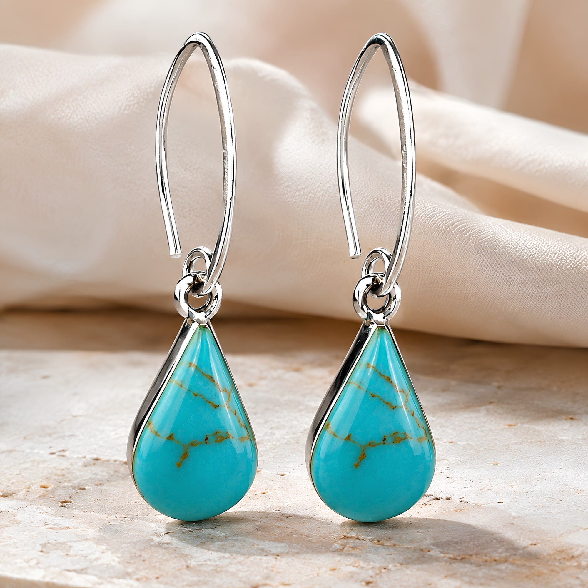 sterling silver turquoise drop earrings