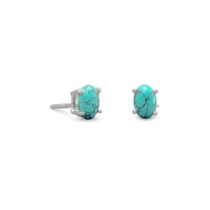 Stabilized Turquoise Stud Earrings