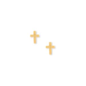 14 Karat Gold Plated Cross Stud Earrings