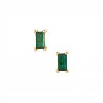 14 Karat Gold Plated Green Baguette CZ Earrings