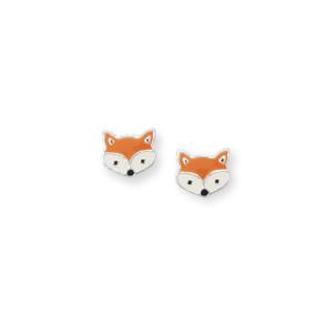 Enamel Fox Face Stud Earrings