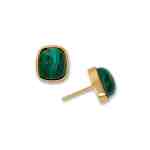 14 Karat Gold Plated Malachite Earrings