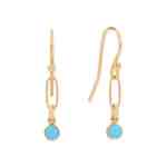 14/20 Gold Filled Imitation Turquoise Link Drop Earrings