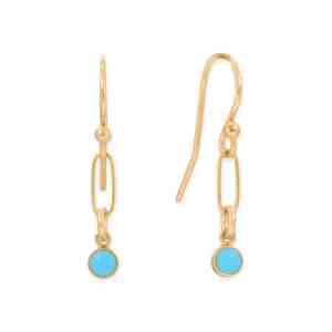 14/20 Gold Filled Imitation Turquoise Link Drop Earrings