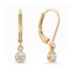 14/20 Gold Filled 3mm Lab Grown Diamond Drop Lever Back Earrings