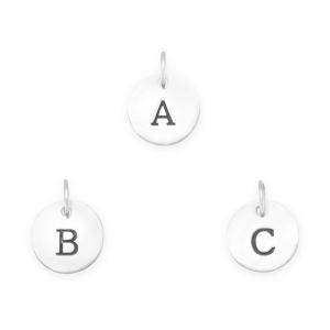 Oxidized Round Letter Initial Charm Series(A-Z)