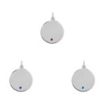Engravable Rhodium Plated CZ Birthstone Pendant (January-December)
