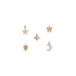 14 Karat Gold Plated Trendy Charm Set