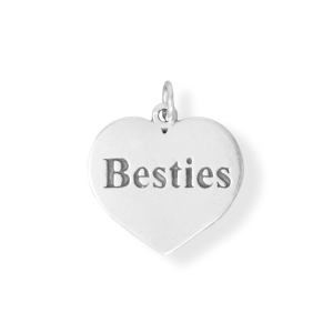 Oxidized Besties Heart Charm