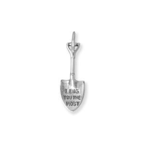 Oxidized 3D I DIG YOU THE MOST Shovel Charm