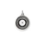 Vinyl Record Album Charm with Black and White Epoxy Accent