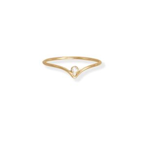 14/20 Gold Filled CZ V Design Ring